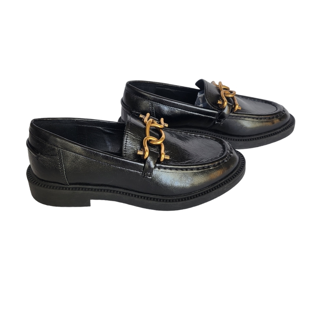 Steve Madden Karmine Black Leather Slip-On Loafers Size 7.5 - Picture 5 of 8